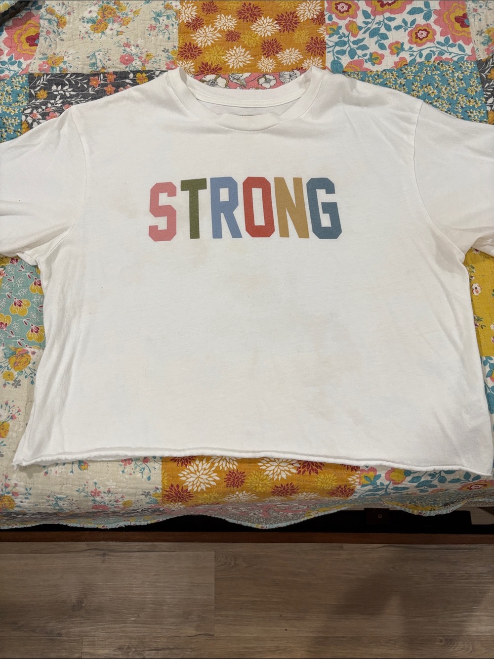 White 'STRONG' Graphic Tee